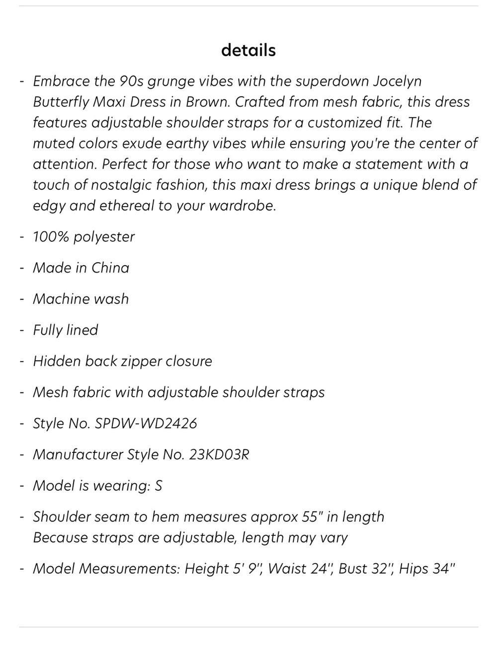 superdown Olive Butterfly Slip Maxi Dress - Picture 6 of 7